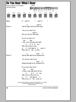 page one of Do You Hear What I Hear (Guitar Chords/Lyrics)