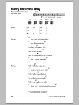 page one of Merry Christmas, Baby (Guitar Chords/Lyrics)