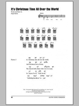 page one of It's Christmas Time All Over The World (Guitar Chords/Lyrics)