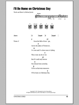 page one of I'll Be Home On Christmas Day (Guitar Chords/Lyrics)