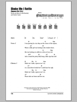 page one of Shake Me I Rattle (Squeeze Me I Cry) (Guitar Chords/Lyrics)