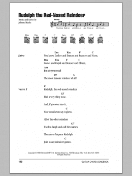 page one of Rudolph The Red-Nosed Reindeer (Guitar Chords/Lyrics)
