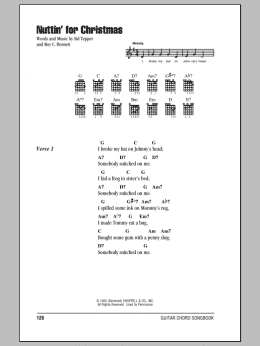 page one of Nuttin' For Christmas (Guitar Chords/Lyrics)