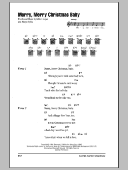 page one of Merry, Merry Christmas, Baby (Guitar Chords/Lyrics)