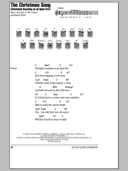 page one of The Christmas Song (Chestnuts Roasting On An Open Fire) (Guitar Chords/Lyrics)