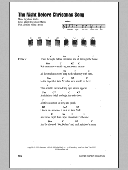 page one of The Night Before Christmas Song (Guitar Chords/Lyrics)