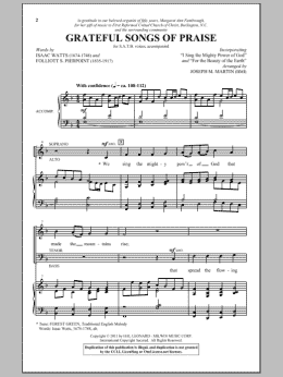 page one of Grateful Songs Of Praise (SATB Choir)