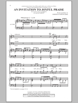 page one of An Invitation To Joyful Praise (SATB Choir)