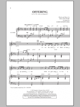 page one of Offering (SATB Choir)