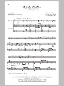 page one of Speak, O Lord (SATB Choir)