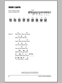 page one of Annie Laurie (Guitar Chords/Lyrics)