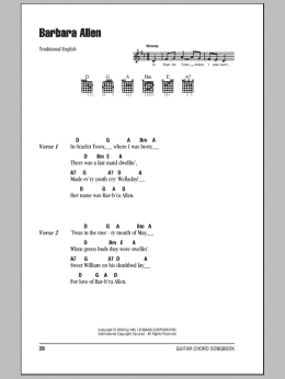 page one of Barbara Allen (Guitar Chords/Lyrics)