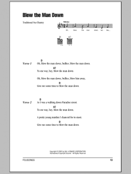 page one of Blow The Man Down (Guitar Chords/Lyrics)