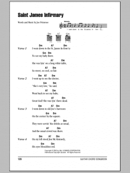 page one of Saint James Infirmary (Guitar Chords/Lyrics)