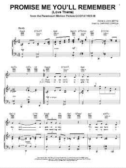 page one of Promise Me You'll Remember (Love Theme) (Piano, Vocal & Guitar Chords (Right-Hand Melody))