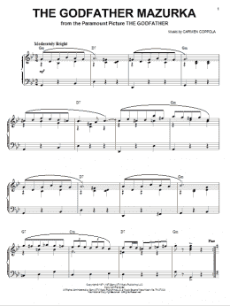 page one of The Godfather Mazurka (Piano, Vocal & Guitar Chords (Right-Hand Melody))