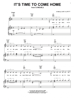 page one of It's Time To Come Home (Piano, Vocal & Guitar Chords (Right-Hand Melody))