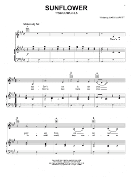 page one of Sunflower (Piano, Vocal & Guitar Chords (Right-Hand Melody))