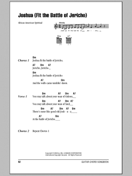 page one of Joshua (Fit The Battle Of Jericho) (Guitar Chords/Lyrics)