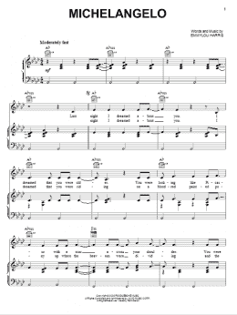 page one of Michelangelo (Piano, Vocal & Guitar Chords (Right-Hand Melody))
