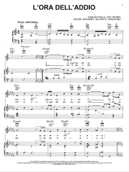 page one of L'Ora Dell'Addio (Piano, Vocal & Guitar Chords (Right-Hand Melody))