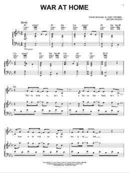 page one of War At Home (Piano, Vocal & Guitar Chords (Right-Hand Melody))