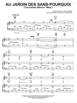 page one of Au Jardin Des Sans-Pourquoi (The Garden Without "Whys") (Piano, Vocal & Guitar Chords (Right-Hand Melody))