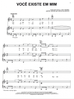 page one of Voce Existe Em Mim (Piano, Vocal & Guitar Chords (Right-Hand Melody))