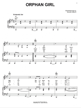page one of Orphan Girl (Piano, Vocal & Guitar Chords (Right-Hand Melody))