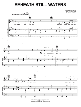 page one of Beneath Still Waters (Piano, Vocal & Guitar Chords (Right-Hand Melody))