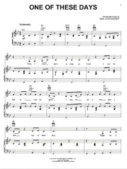 page one of One Of These Days (Piano, Vocal & Guitar Chords (Right-Hand Melody))