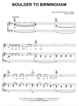 page one of Boulder To Birmingham (Piano, Vocal & Guitar Chords (Right-Hand Melody))