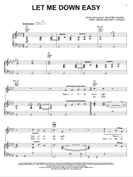 page one of Let Me Down Easy (Piano, Vocal & Guitar Chords (Right-Hand Melody))