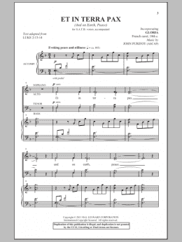 page one of Et In Terra Pax (And On Earth, Peace) (SATB Choir)