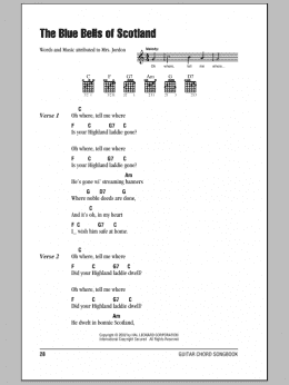 page one of The Bluebells Of Scotland (Guitar Chords/Lyrics)