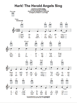page one of Hark! The Herald Angels Sing (Ukulele)