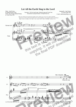 page one of Let All the Earth Sing to the Lord ( SATB+Pno+11 Instruments)