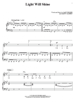 page one of Light Will Shine (Piano, Vocal & Guitar Chords (Right-Hand Melody))