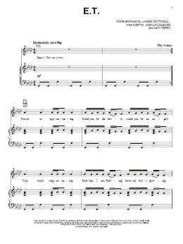 page one of E.T. (Piano, Vocal & Guitar Chords (Right-Hand Melody))