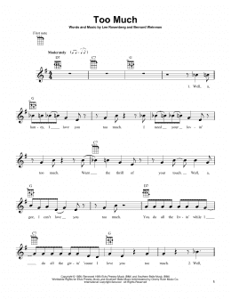 page one of Too Much (Ukulele)