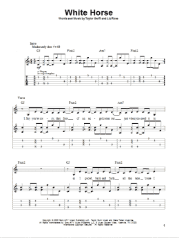 page one of White Horse (Guitar Tab (Single Guitar))