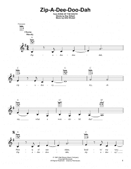 page one of Zip-A-Dee-Doo-Dah (from Song Of The South) (Ukulele)