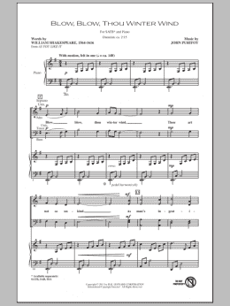 page one of Blow, Blow, Thou Winter Wind (SATB Choir)