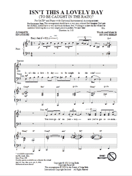 page one of Isn't This A Lovely Day (To Be Caught In The Rain?) (SATB Choir)