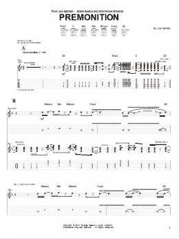 page one of Premonition (Guitar Tab)