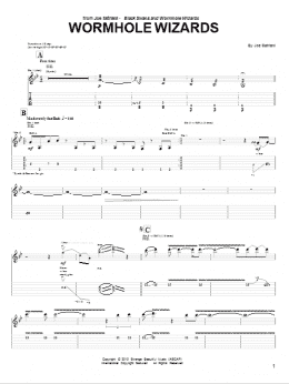 page one of Wormhole Wizards (Guitar Tab)