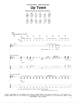 page one of Up Town (Guitar Tab)