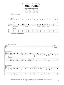 page one of Claudette (Guitar Tab)