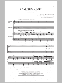 page one of A Caribbean Noel (SAB Choir)