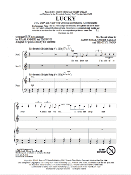 page one of Lucky (2-Part Choir)